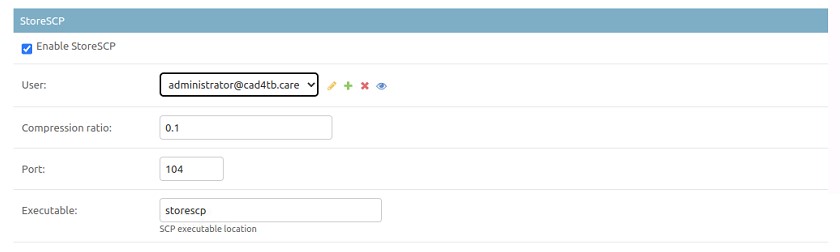 StoreSCP settings
