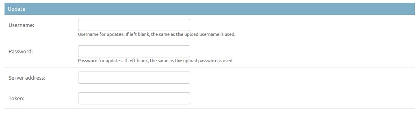 Update settings