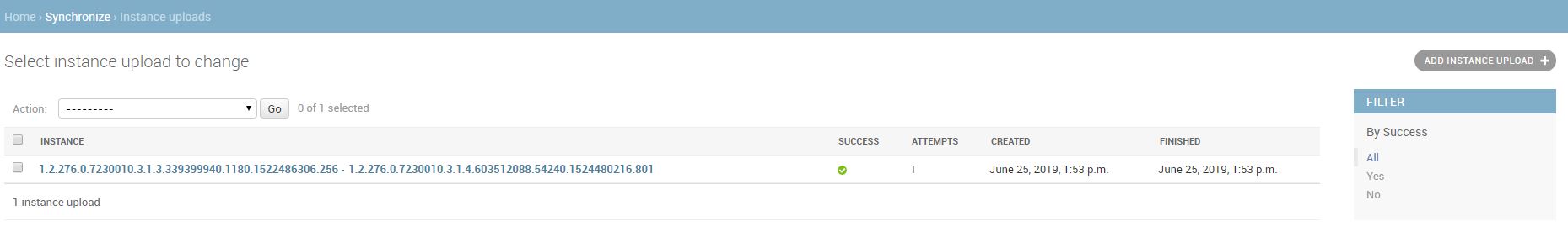 Instance upload overview
